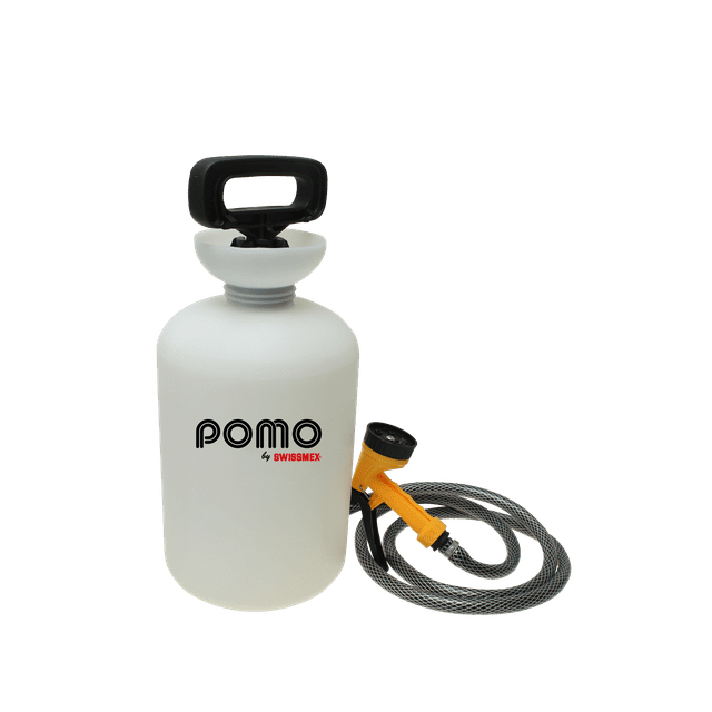 POMO High Pressure Portable Outdoor Shower, 5L Capacity, Hand Pump, 1.5