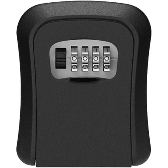 POMO Safety Key Cabinets Rust-Proof/Waterproof Wall-Mounted 4-Digit Combination Key Safe Lock Box. (Black)