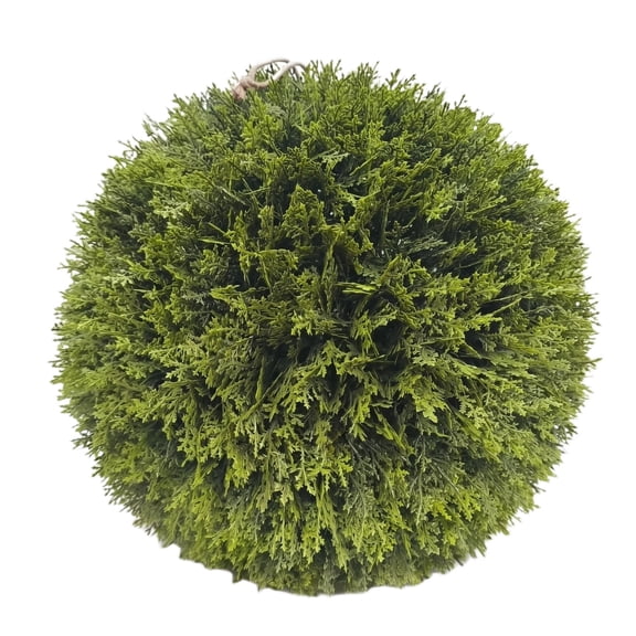 POMOMOP Artificial Evergreen Cypress Topiary Ball 7.9 Inch, Faux Pine Bush Round Shrub Ornament With Lush Foliage, Plastic Greenery Decor for Home Garden Porch Patio Indoor Outdoor Landscape