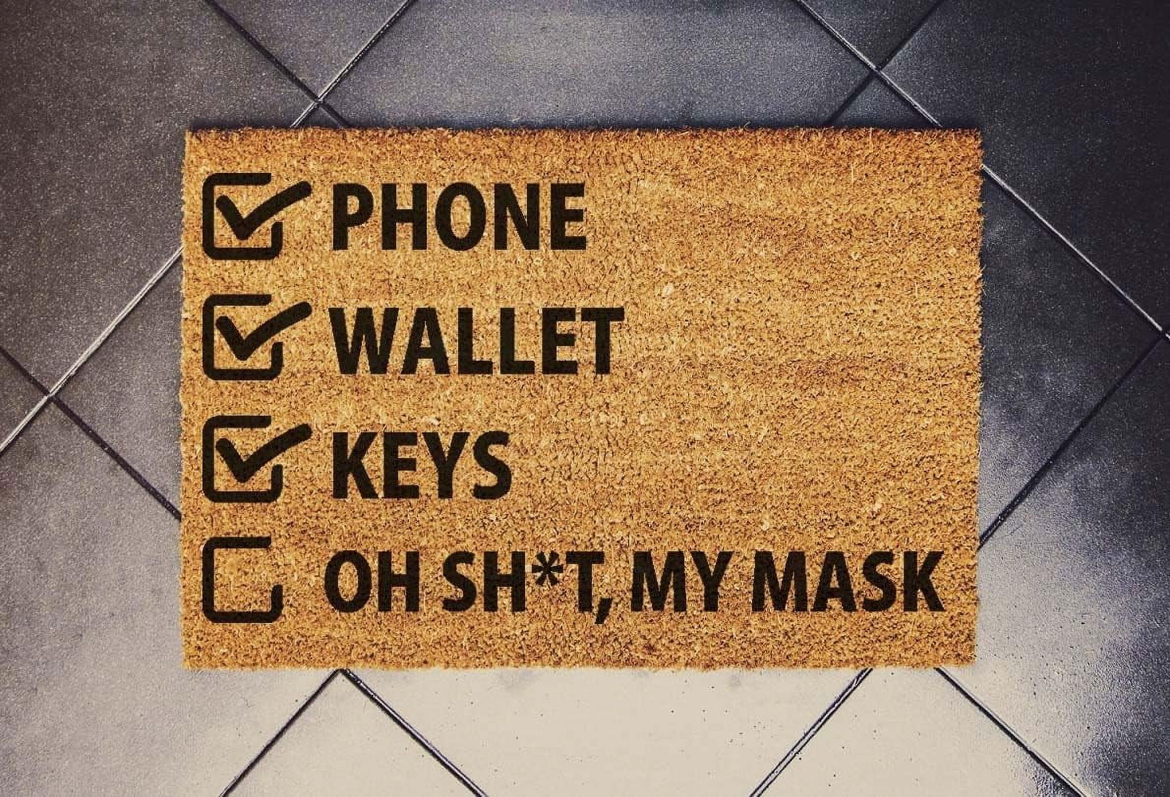 POMOTER Phone Keys Wallet Mask Mat,Shit Show Door Mat