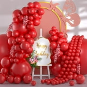 PONAMFO Red Balloons Arch Kit - 110Pcs 36/18/12/10/5 Inch Red Balloons Different Sizes, Big Red Balloons 36 Inch Christmas Balloons Red, Valentines Day Décor, Ruby Red Latex Balloons Arch Garland Kit