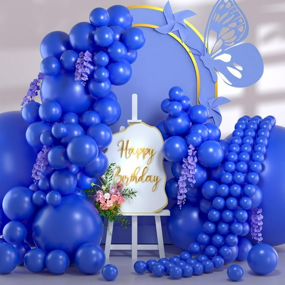 PONAMFO Royal Blue Balloons Arch Kit - 110Pcs 36/18/12/10/5 Inch Graduation Balloons, Big Blue Balloons 36 Inch Birthday Party Balloons Gender Reveal Latex Balloons for Baby Shower, Dark Blue Balloons