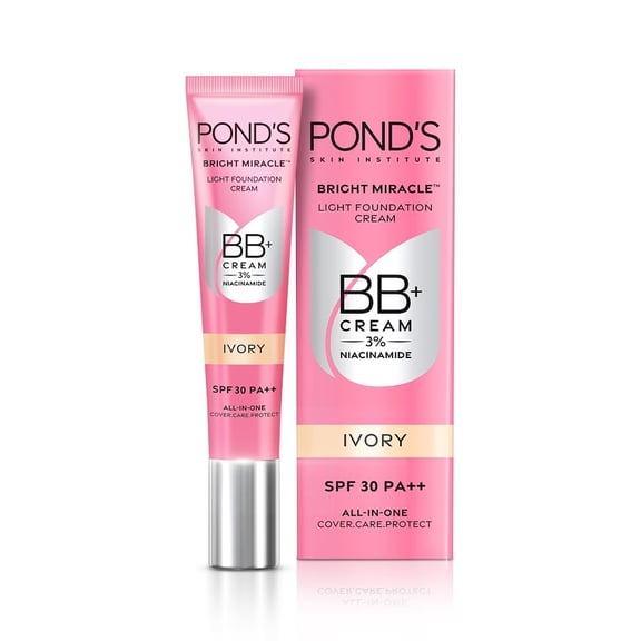 POND'S BB+ Cream, Instant Spot Coverage + Light Make-Up Glow, Ivory 18g