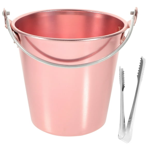 PONDER 1.25 Liter Aluminum Alloy Bar Ice Bucket Champagne Bucket Wine Bucket Ktv Club Bar Supplies with Ice Tongs