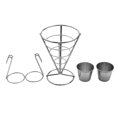 thumbnail image 1 of PONDER 1 Set Iron Art Single- Chips Rack Electroplated Conical Snacks Basket Restaurant French Fries Display Basket Delicate Desktop Snacks Rack for Kitchen Dining Room Silver, 1 of 5