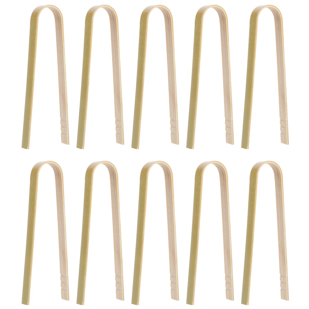 PONDER 10PCS Bamboo Food Clip Multi-function Anti-scald Bread Tongs Kitchen Supplies