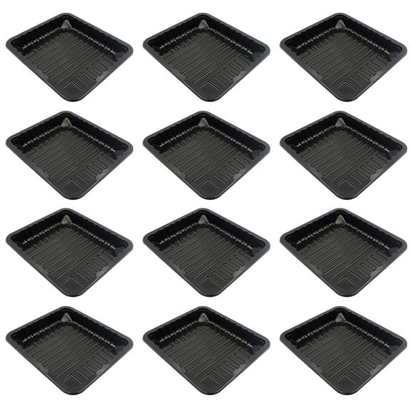 HEMOTON Black Plastic Packing Box for Supermarket or Home Use Food Grade Safe and Stactable 12 Pcs
