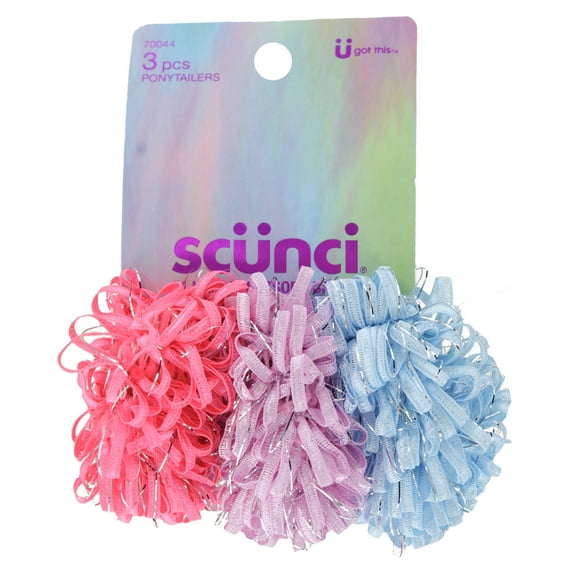 Scunci Loop Ribbon Hair Elastics 3 Pack