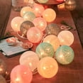 thumbnail image 1 of PONPRNGY 1.5m Christmas Cottons Ball Light String Christmas Lights Battery Box Light Holiday Decoration Lights Room Tent Cottons Thread Light Strip, 1 of 6