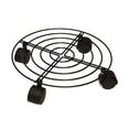 thumbnail image 1 of PONPRNGY 1 Pack 11.8 In Metal Plant Stand with Wheels, Round Flower Pot Plant Caddy Outdoor with 360° Rolling Casters for Indoor, Home, Garden, Black, 1 of 9