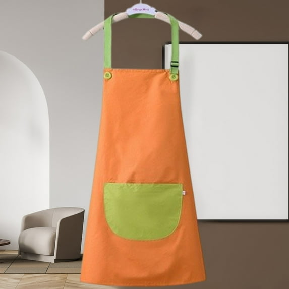 PONPRNGY 1 Pack Children's Apron, Cute Kids Apron, Adjustable Waterproof Apron with Big Pocket, Girls Boys Bib Aprons for Painting Crafting Cooking Baking