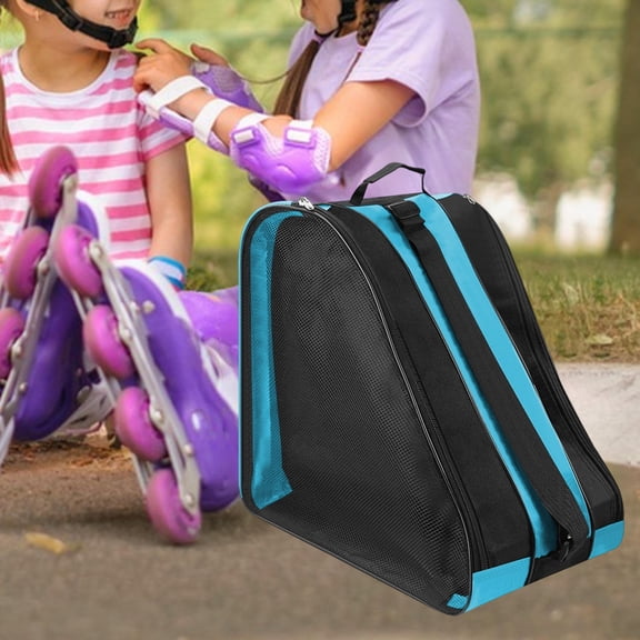 PONPRNGY 1 Pcs Roller Skate Bag, Adjustable Shoulder Strap Ice Skate Bag for Girls, Boys & Adults, Large Capacity Inline & Most Roller Skating Accessories