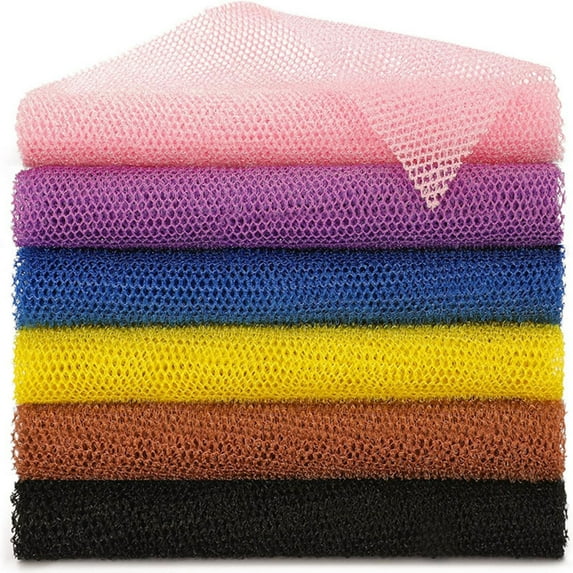 PONPRNGY 1 Piece Net Bath Sponge African Exfoliating Scrubbing Long Net Rag African Wash Net Shower Body Scrubber