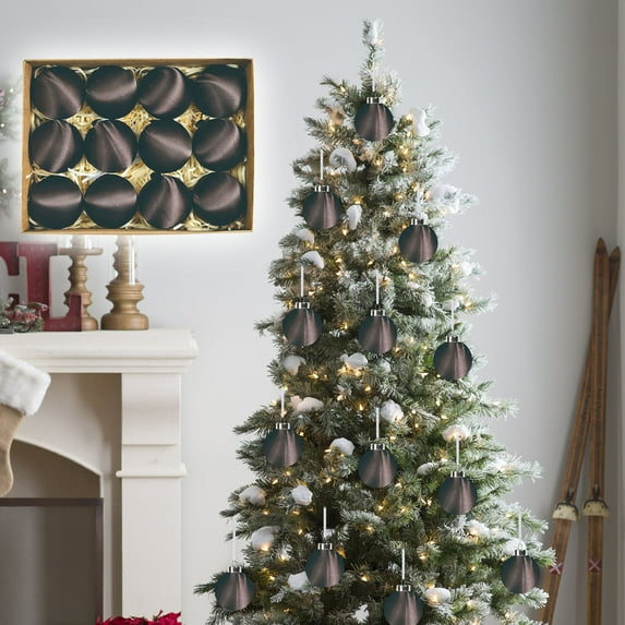 PONPRNGY 12Pcs Plastic Ornaments for Christmas Tree Decorations - Xmas Ball Ornament for Indoor Holiday Decor - Shatterproof Christmas Bulbs Ornaments