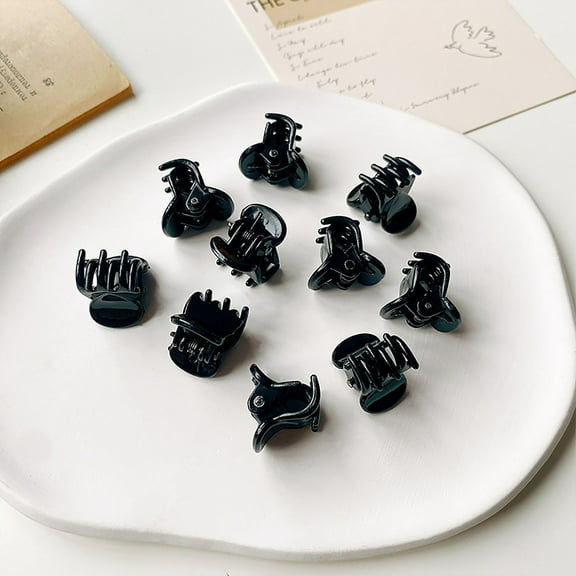 PONPRNGY 1PCS Mini Hair Claw Clips, Bangs Strong Grip Multifunction Clamp Clips (Black)