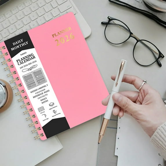 PONPRNGY 1Pc 2026 Appointment Book Planner, Weekly & Monthly, 6.1" x 8.3", Large, Half-Hourly, Contemporary