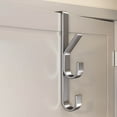 thumbnail image 1 of PONPRNGY 1Pc 3 Layers Over the Door Hook Organizer Rack Hanger Backpack Handbag Door Metal Hook, 1 of 6