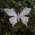 thumbnail image 1 of PONPRNGY 1Pc Christmas Clip-On Butterfly Ornament - Beautiful Large Lace & Sequins Butterfly Christmas Ornament, 1 of 6