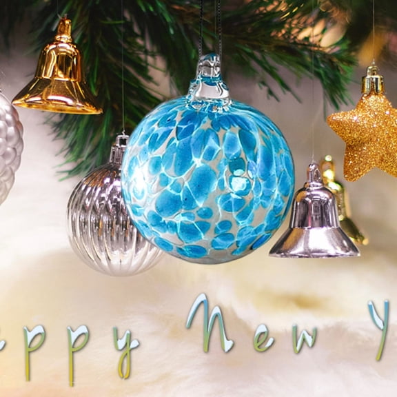 PONPRNGY 1Pc Christmas Glass Ball Ornaments, Crystal Hand Blown Decor, Holiday Hanging Baubles Witch Balls for Xmas Tree, Wreath, Garland, Home Decor
