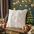 thumbnail image 1 of PONPRNGY 1Pc Christmas Tree Throw Pillow Covers 17"x17", Winter Snowflake Decorative Pillow Covers Soft Plush Embroidery Cushion Covers Holiday Accent Pillows for Couch Home Decor, 1 of 6