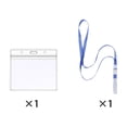 thumbnail image 1 of PONPRNGY 1Pc Clear Plastic Horizontal Name Tags Badge ID Card Holders and 1Pc Flat Neck Lanyards, 1 of 2
