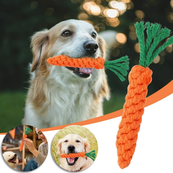 PONPRNGY 1Pc Cotton Puppy Durable Braided Rope Carrot Chew Toy fors and s