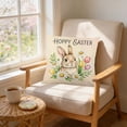 thumbnail image 1 of PONPRNGY 1Pc Easter Eggs Basket Bunny Throw Pillow Cover, 17 x 17 Inch Flowers Cushion Case Decoration for Sofa Couch, 1 of 6