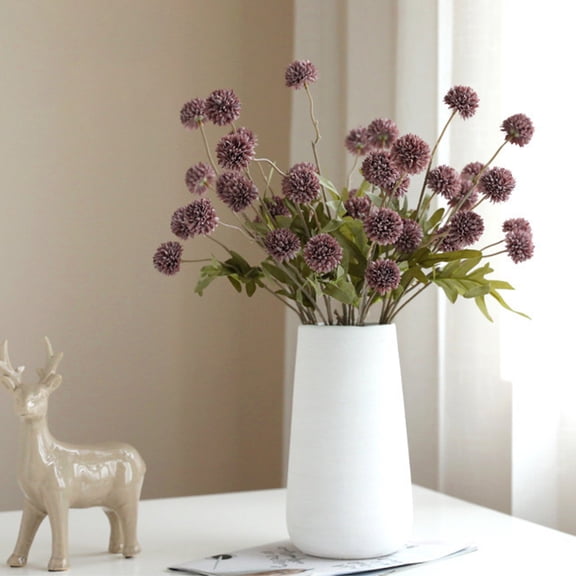 PONPRNGY 1Pc Faux Flowers for Vase, Fake Flowers Stems, Realistic Artificial Flowers, Pom Pom Balls for Aesthetic Room Decor, Floral Arrangements Centerpiece