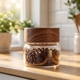 thumbnail image 1 of PONPRNGY 1Pc Glass Spice Mason Jars with Screw Wood Lid, Airtight Small Glass Jars Seasoning Herb Containers Food Storage Canister for Sugar Coffee Bean Ground Candy Salt, 1 of 6