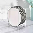 thumbnail image 1 of PONPRNGY 1Pc Plate Holders Organizer, Metal Dish Storage Dying Display Rack for Cabinet, Counter and Cupboard, 1 of 7
