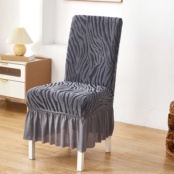 PONPRNGY 1Pc Spandex Chair Covers for Dining Chairs Covers Removable Dining Room Chair Covers with Skirt Parson Chair Slipcovers Washable Chair Protector for Kitchen Wedding Party Banquet