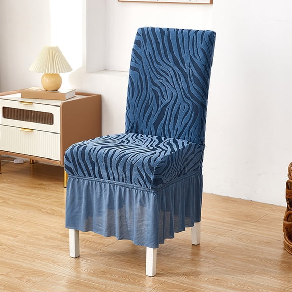 PONPRNGY 1Pc Spandex Chair Covers for Dining Chairs Covers Removable Dining Room Chair Covers with Skirt Parson Chair Slipcovers Washable Chair Protector for Kitchen Wedding Party Banquet