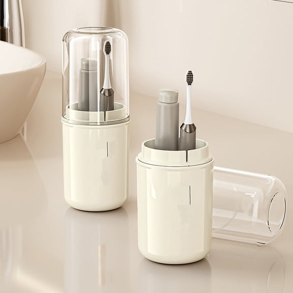 PONPRNGY 1Pc Toothbrush Travel Case, Plastic Travel Toothbrush Holder with Drain Hole, Portable Toothpaste Toothbrush Storage Container Box for Traveling, Camping, Gym, Bathroom