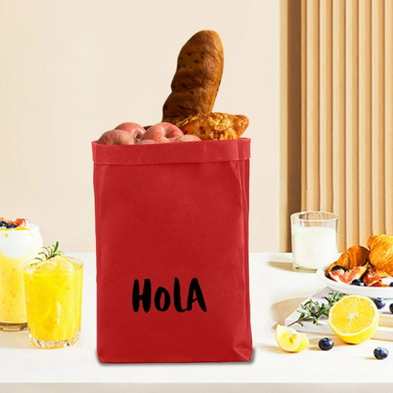 PONPRNGY 1Pc Washable Kraft Paper Bags - Reusable, Vintage Food Storage for Sandwiches, Fruits, Vegetables & Plants