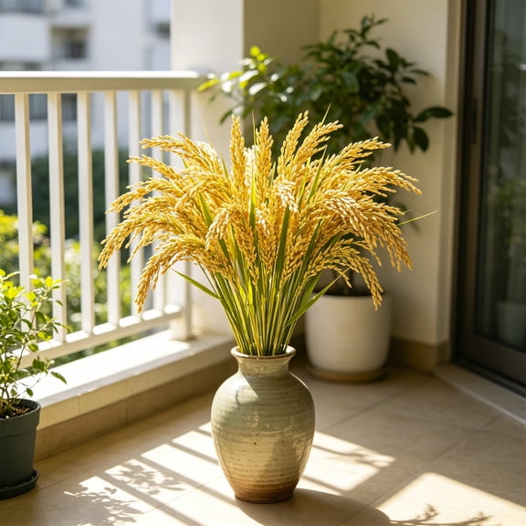 PONPRNGY 1Pc Wheat Stalks, Artificial Wheat Ears Simulated Wheats Straw, Artificial Plant Barley Fake Plants for Vase Home office Yard Patio Farmhouse Centerpiece Table Decor