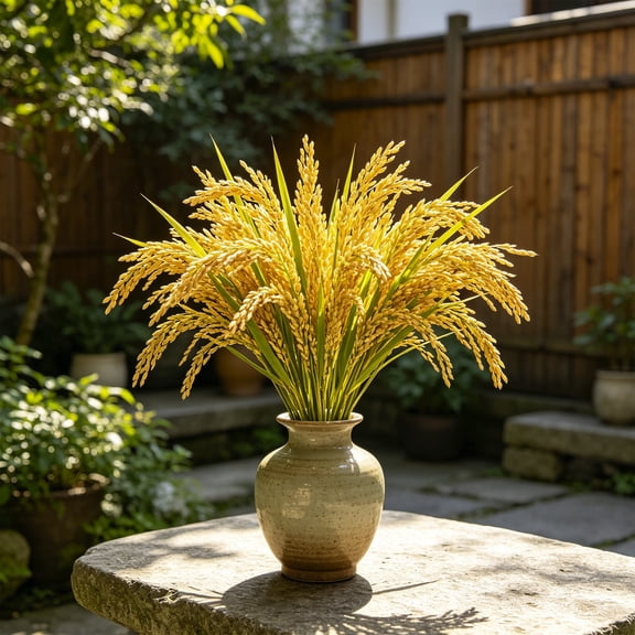 PONPRNGY 1Pc Wheat Stalks, Artificial Wheat Ears Simulated Wheats Straw, Artificial Plant Barley Fake Plants for Vase Home office Yard Patio Farmhouse Centerpiece Table Decor