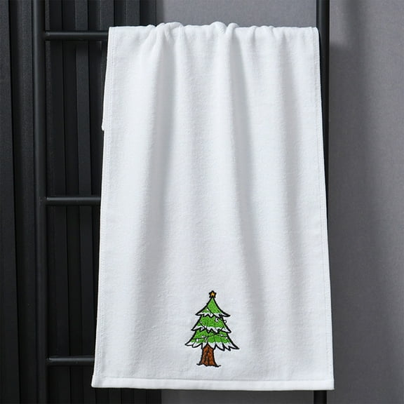 PONPRNGY 1Pc Winter Hand Towels for Bathroom Christmas theme Hand Towels Embroidered Cotton Soft Absorbent Decor for Holiday Kitchen
