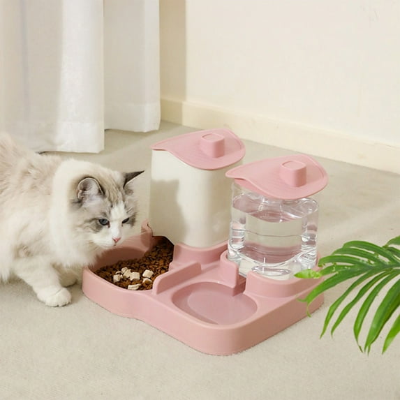 PONPRNGY 2-in-1 Gravity Pet Feeder and Water Dispenser, Small Food Water Dispenser, Small Pet Food and Water Dispenser, Pet Feeder Water Bowl, Easy to Clean