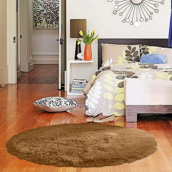 PONPRNGY 23.6" Small Round Rug for Bedroom,Tie Dyed Soft Shaggy Circle Rug Fluffy Plush Round Carpet for Kids Room Baby Nursery Living Room Playroom Home Decor