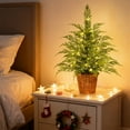 thumbnail image 1 of PONPRNGY 24in Pre-Lit Green Artificial Christmas Tree 45cm Encrypted Flame Retardant Christmas Tree Super Christmas Decoration Christmas Suppl, 1 of 9