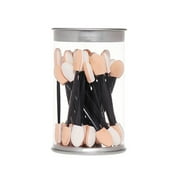 PONPRNGY 25PCS Disposable Dual Sides Eye Shadow Sponge Applicators with Container, Eyeshadow Brushes Makeup Applicator