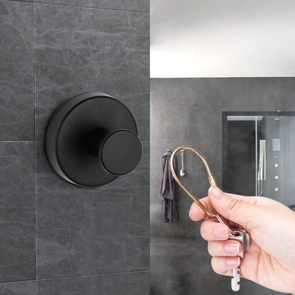 PONPRNGY 2Pc Hold No Drill Brushed Suction Cup Hooks for Shower, Bathroom, Removable Heavy Duty Wall Hook for Towel, Luffa, Robe, Wreath, Plants on Glass Door, Window, Tile, Inside Shower