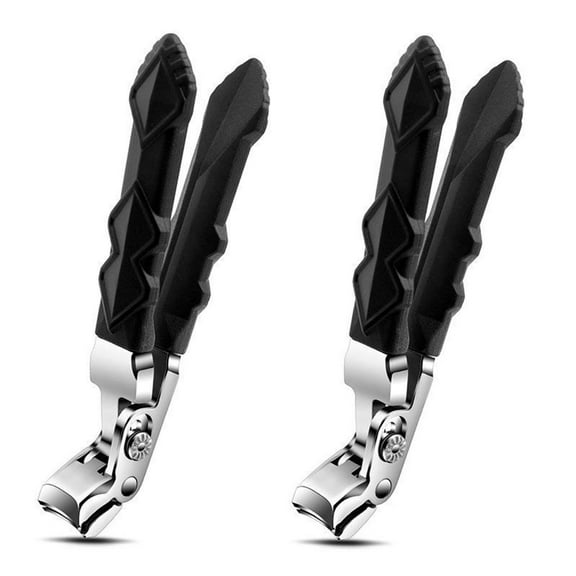 PONPRNGY 2Pcs Nail Clippers for Seniors, Wide Jaw Fingernail Clippers for Thick Nail, Professional Nail Clippers for Men, Women