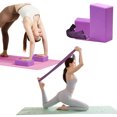thumbnail image 1 of PONPRNGY 2Pcs Yoga Blocks Set, Lightweight Foam Brick Yoga Pilates Blocks with 1 Strap, Anti-Slip Yoga Brick for Posture Adjustment and Movement Assistance, 1 of 6