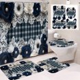 thumbnail image 1 of PONPRNGY 4Pcs Shower Curtain Set Pink Fashion Floral Bathroom Decor Inspirational Quotes Bathroom Shower Curtain with Rugs and Accessories Girly Perfume Bathroom Set, 1 of 6
