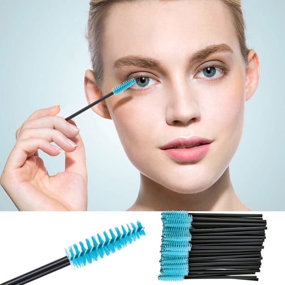 PONPRNGY 50 Pcs Disposable Eyelash Mascara Brushes for Eye Lashes Extension Eyebrow and Makeup