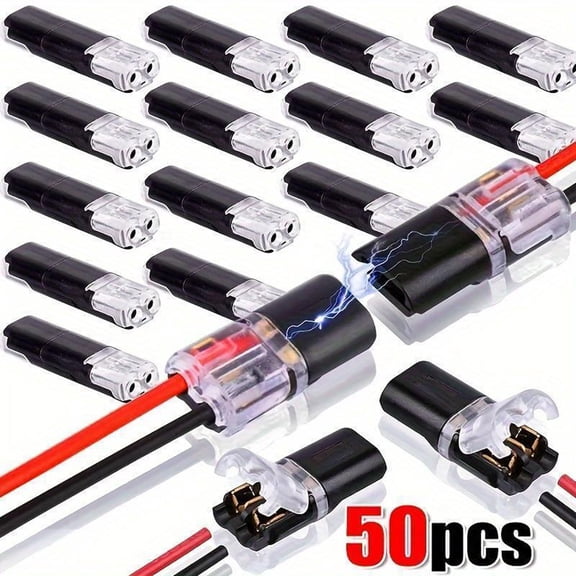 PONPRNGY 50Pcs Interchangeable LED Connector with No-Solder No-Strip Interchangeable Connect Terminal