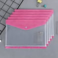 thumbnail image 1 of PONPRNGY 6 Pack Plastic Envelopes Binder Pocket 11 Holes Expandable Binder Folders Document Pouch with Snap Button & Label Loose-Leaf Transparent for School Home office, 1 of 7