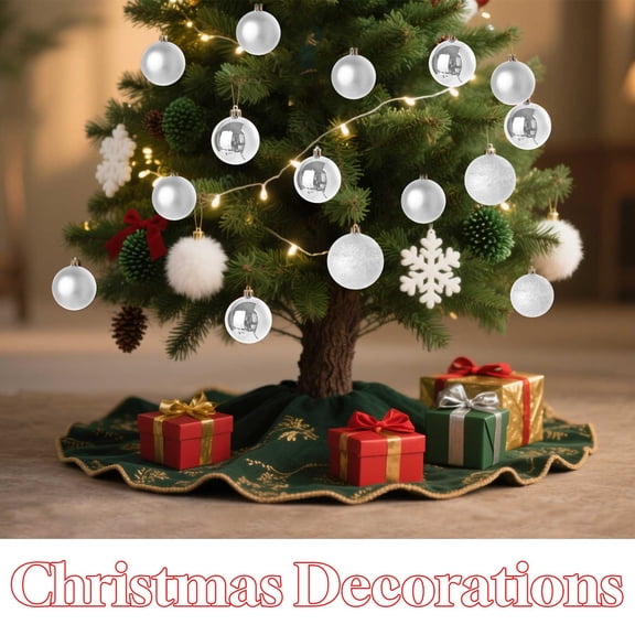 PONPRNGY 6PCS Christmas Tree Bauble Hanging Home Party Ornament Decor 6CM