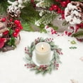thumbnail image 1 of PONPRNGY Artificial Christmas Cedar Candle Rings with Red Berries for Pillar Candles, Christmas Wreath for Candlestick Holders, Table Centerpiece, and Dining Table, 1 of 6